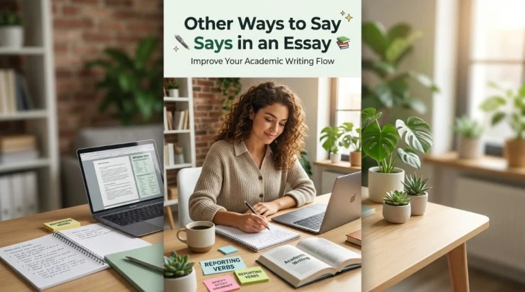 other ways to say says in an essay