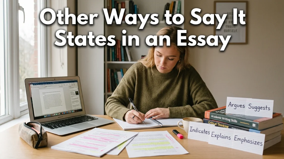 other ways to say it states in an essay