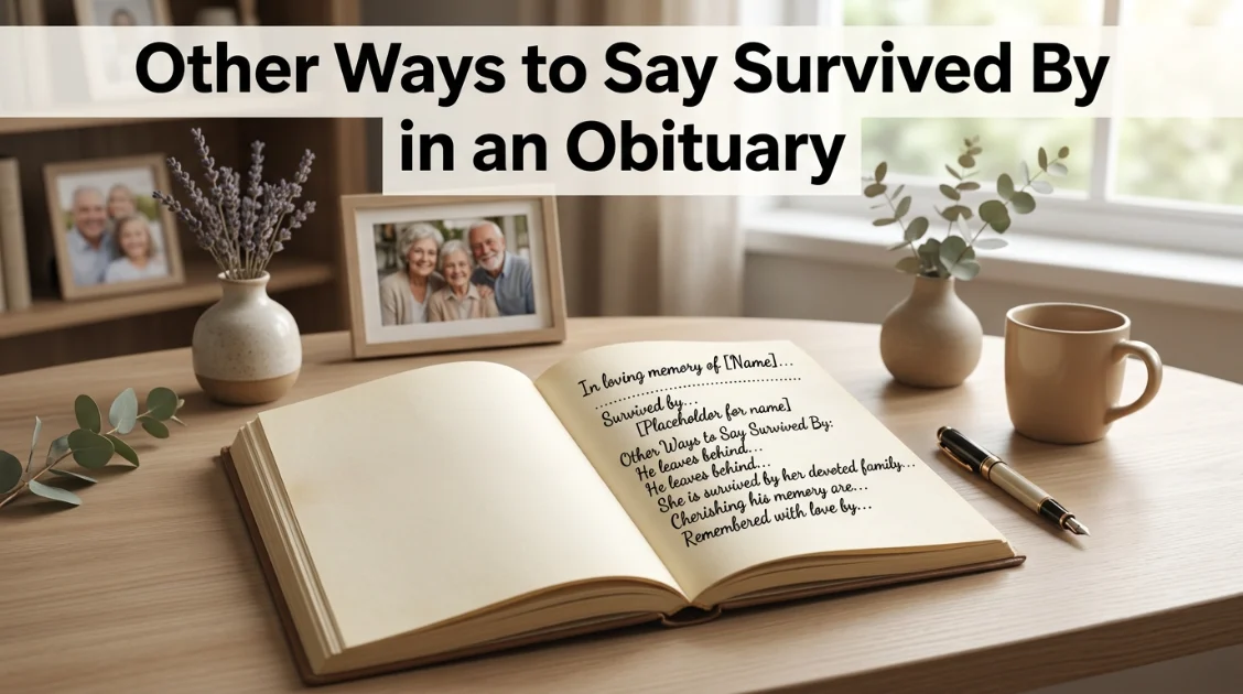 other ways to say survived by in an obituary