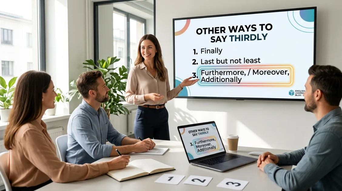 other ways to say thirdly