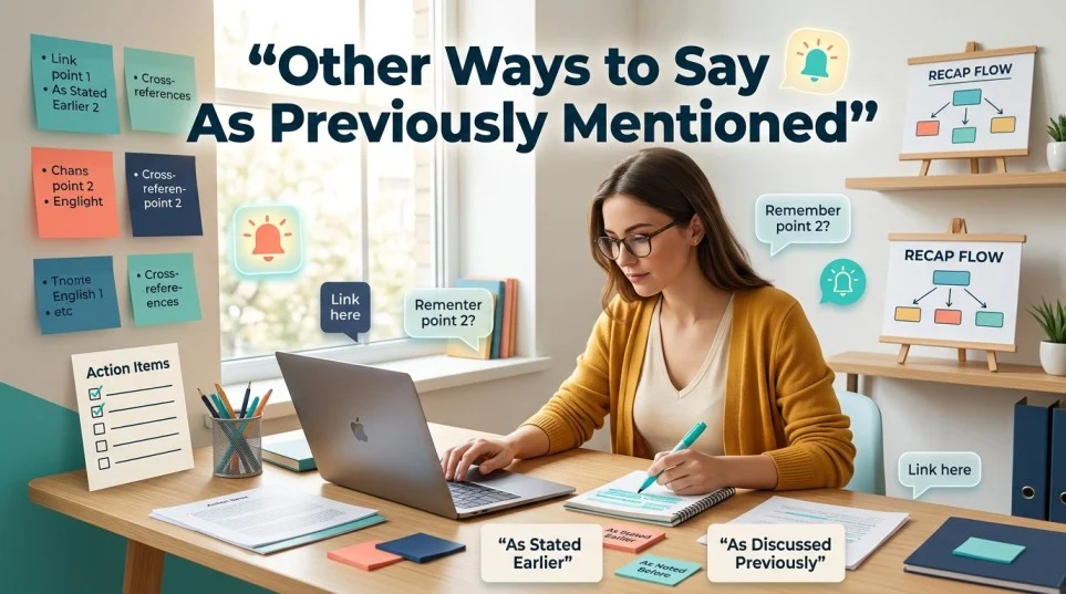 other ways to say as previously mentioned