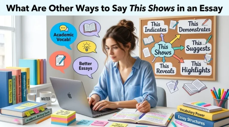 what are other ways to say this shows in an essay